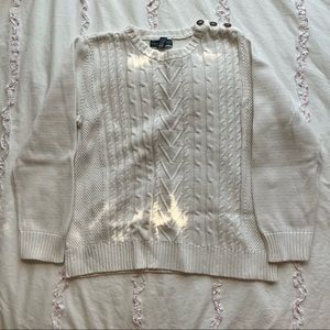 White Cable Knit Sweater